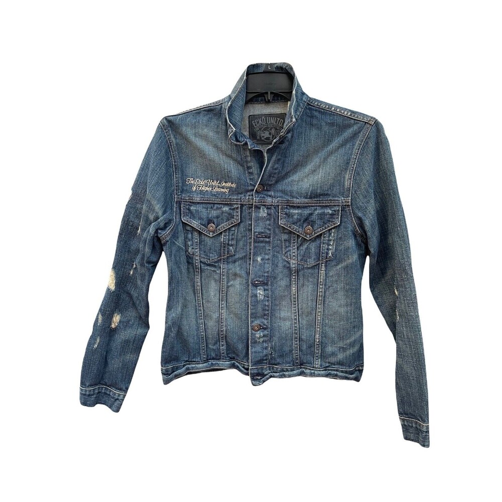 Ecko Unltd Men's "Weekend Warrior" Denim Blue Jean Jacket Size M